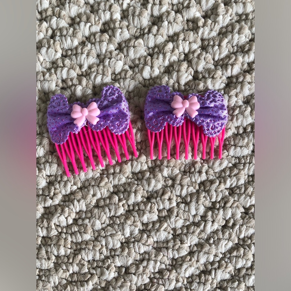 New Children’s Girls Sparkly Purple bow Hair side comb accessories